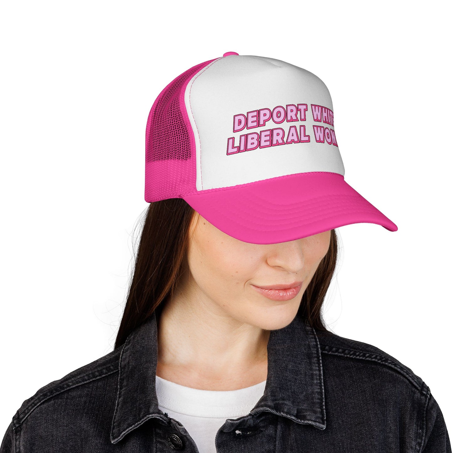 Deport White Liberal Women Trucker Cap