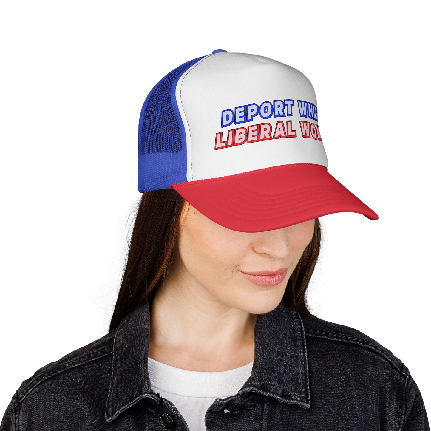 Deport White Liberal Women Trucker Cap